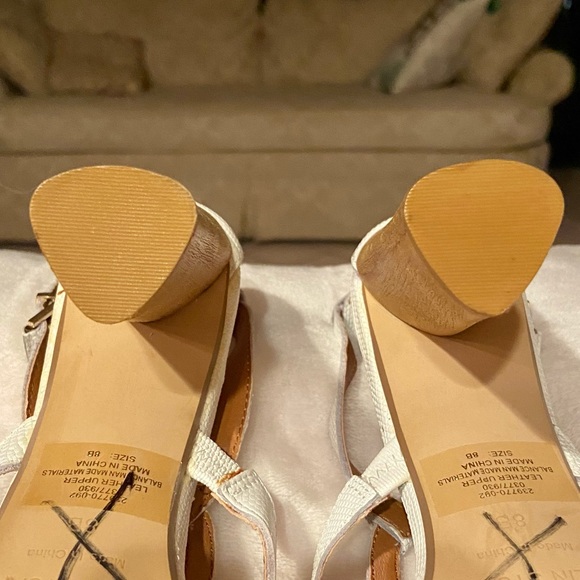 WHITE STRAPPY LEATHER SANDALS  HEELS — NEW — SIZE 8 - Picture 12 of 17